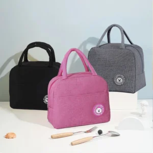 1Pc Fashion Bear Lunch Bags for Children Large Capacity Tote Picnic Drink Lunchbox Thermal Bag Portable Outdoor Office Food Bags