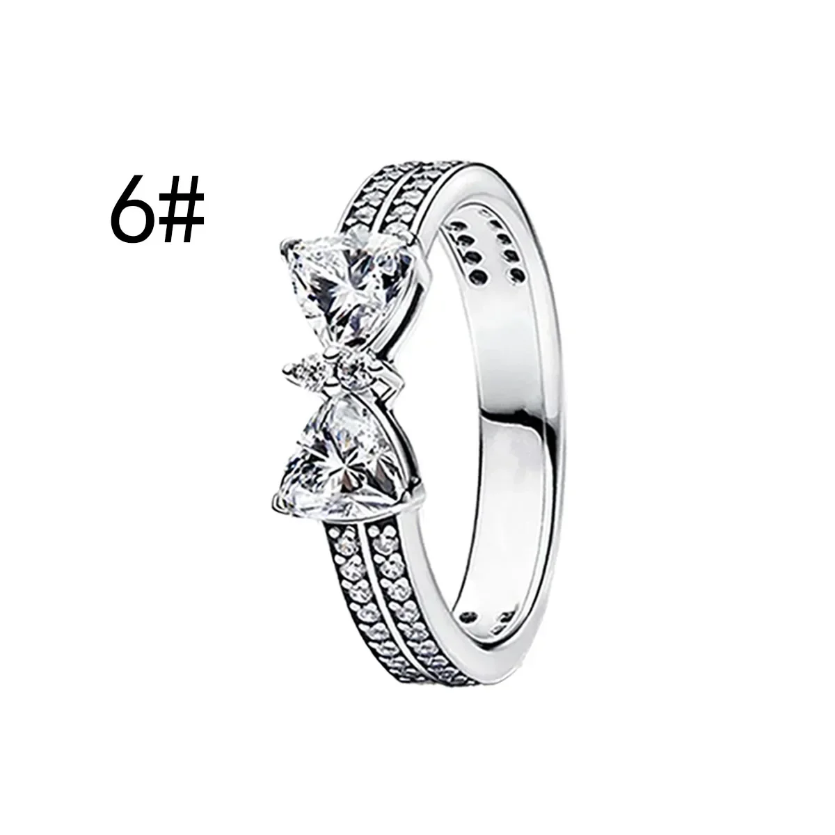 Pink Bow Set Original 925 Sterling Silver Colorful Zircon Ring Earrings Bracelet Necklace Original DIY Women's Jewelry Gift - Image 15