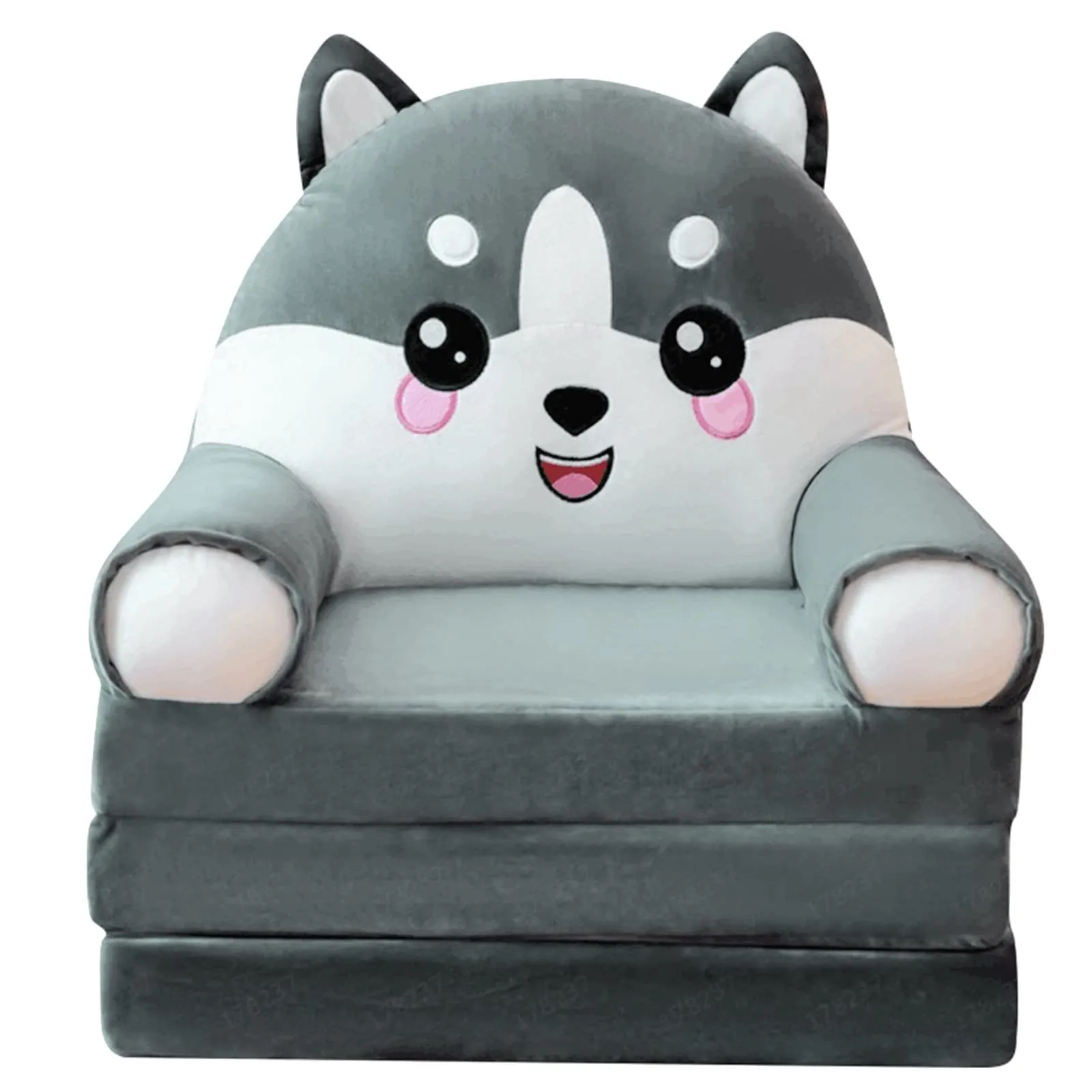 Plush Foldable Kids Sofa Backrest Armchair 2 In 1 Foldable Children Sofa Cute Cartoon Lazy Sofa Children Flip Open Sofa Bed For - Image 2