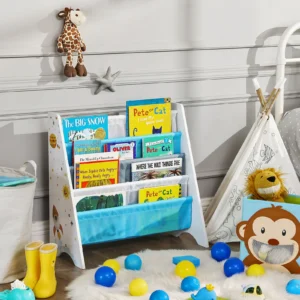 SONGMICS Children's Bookcase: Book Storage Shelf with Anti-Tip Kit, Children's Room, Playroom, Nursery, School, 62.5x28x60cm