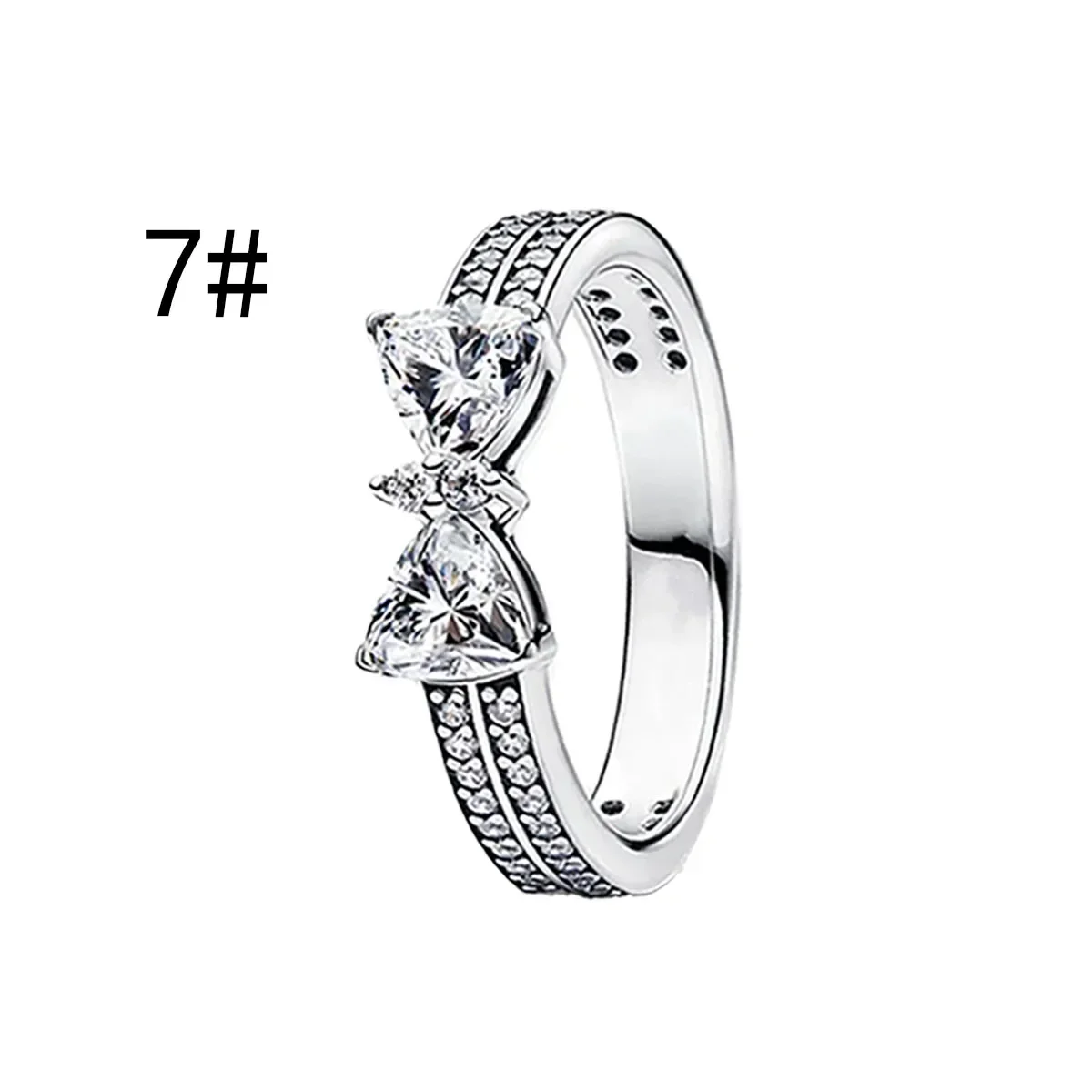 Pink Bow Set Original 925 Sterling Silver Colorful Zircon Ring Earrings Bracelet Necklace Original DIY Women's Jewelry Gift - Image 14