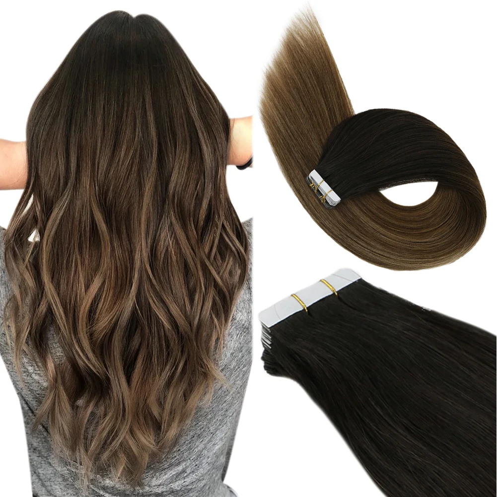 Ugeat Tape in Hair Extensions Human Hair Real Natural Brazilian Remy Hair Straight Seamless Skin Weft For Women Balayage 20P/40P - Image 11