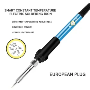 60W 220V EU Adjustable Temperature Electric Soldering Iron Solder Tin Welding Solder Heating Nib Repair Tool