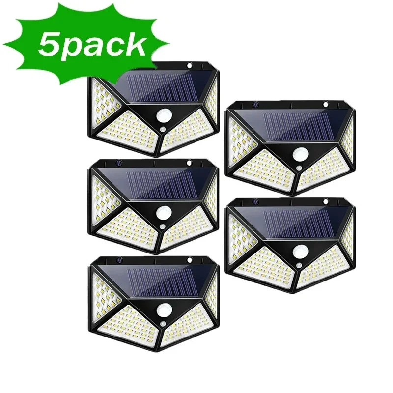 1~12PCS 100 LED Solar Wall Lamp 4 Sides Luminous With Motion Sensor Outdoor Garden Courtyard Waterproof Wall Light - Image 9