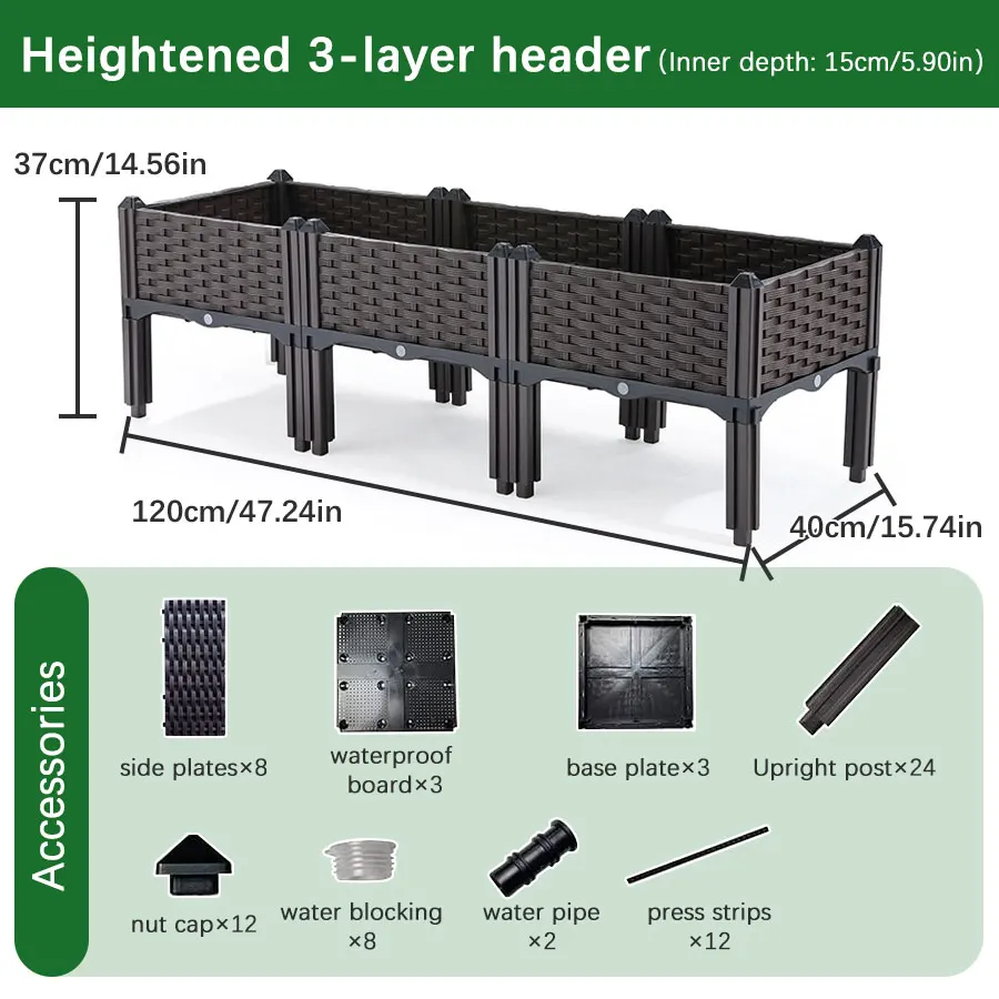 Plastic Large Flower Pot Box For Vegetable Planting Home Garden Decoration Pots For Plants Plant Pot Indoor Outdoor Planting Box - Image 8