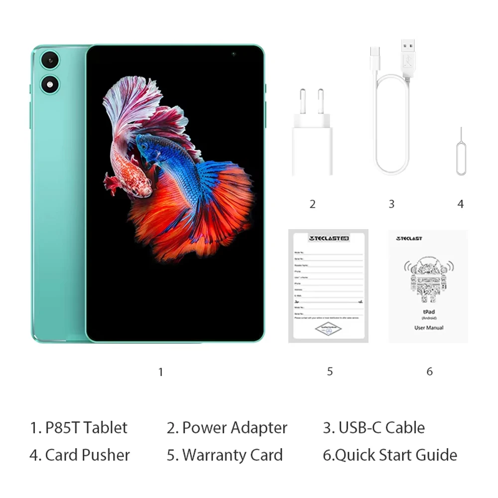 Teclast P85T Tablet PC Allwinner A523 8-Core/8inch 1280*800 HD IPS/4GB RAM/64GB ROM/5000mAh Type-C/Android 14/WiFi6+BT5.2 - Image 6