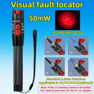 50mW Visual Fault Locator Fiber Optic Tester SC/FC/ST 2.5mm Interface Optical Fiber Pen Style Red Light VFL FTTH Tester Tool