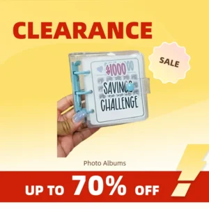 Clearance_Creative $1,000 Savings Challenge Binder with Envelope Durable Glossy PVC, Christmas Gift Money Saving Challenge_Conti