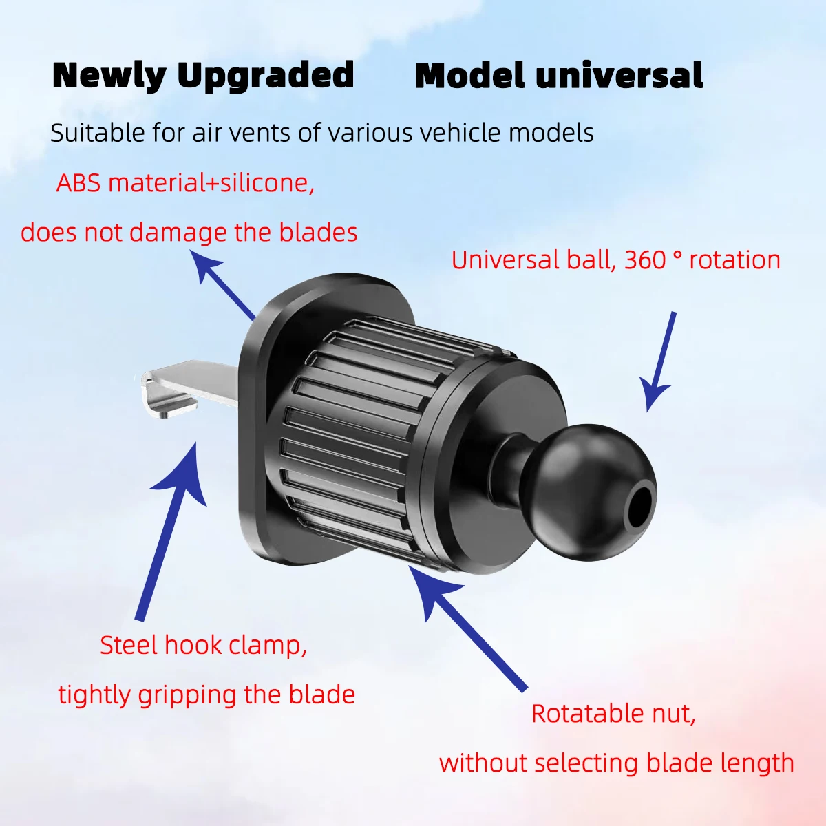 High Quality Durable Car Phone Holder Air Vent Car Mount Hands Free Cell Phone Automobile Clamp Cradles for All Phones - Image 4