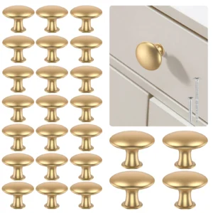 25Pcs Drawer Knob Set Zinc Alloy Cabinet Handles Rustproof Gold Dresser Knobs Decorative Drawer Pull Handle Furniture Hardware