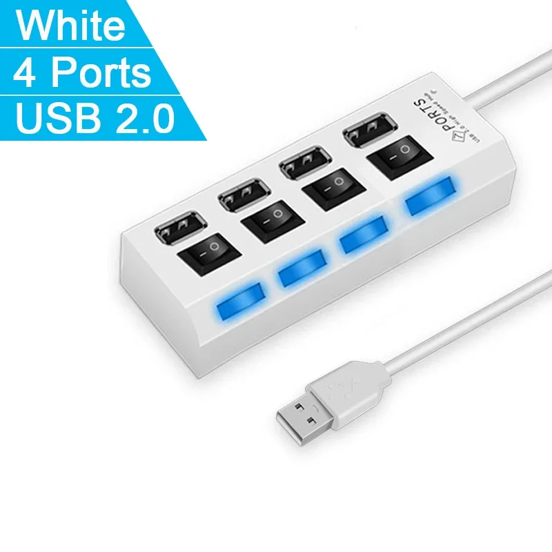 Expander Multi USB Splitter Multiple Extender with LED Lamp Switch for PC Laptop High Speed 4/7 Ports USB HUB 2.0 Adapter - Image 9