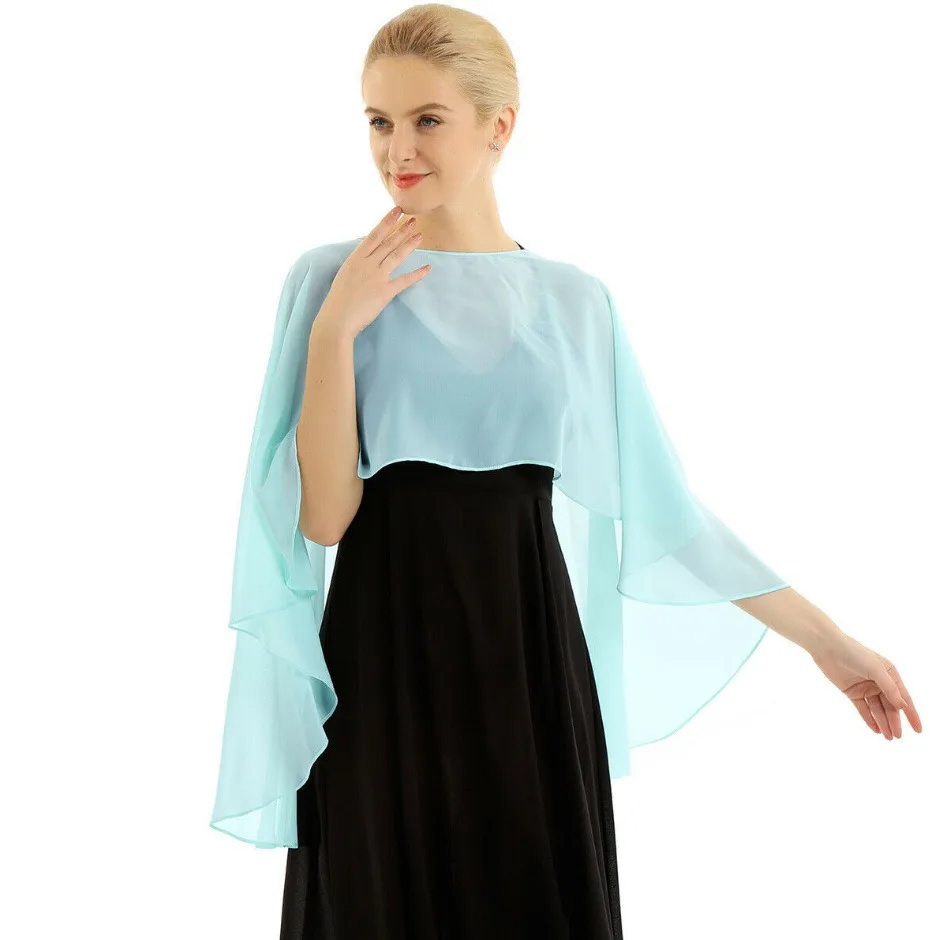 Elegant Chiffon Wedding Wrap for Women Evening Capes Bridal Jacket Accessories - Image 4