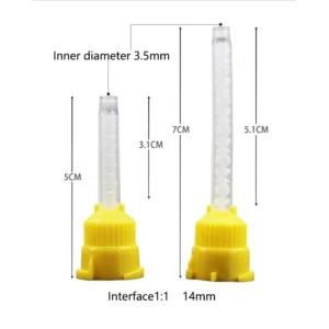 50/100PCS Disposable Dental Impression Mixing Tips Yellow 1:1 Intraoral Tip For Impression Material Nozzles Mixing Tube