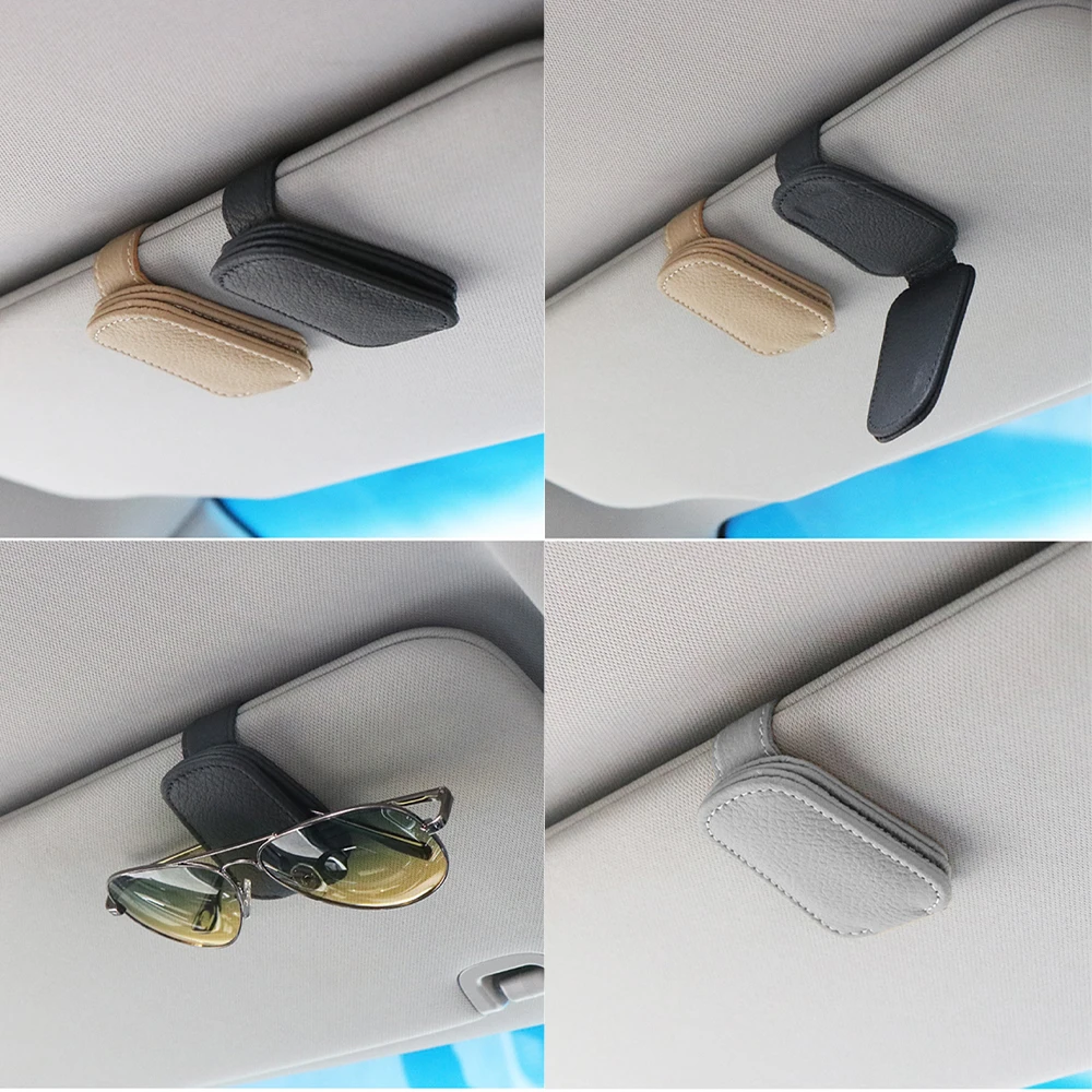 Universal Car Sunglasses Clip Card Ticket Holder Stand Fastener Pen Case Eyeglasses Sun Visor Car Accessories - Image 3