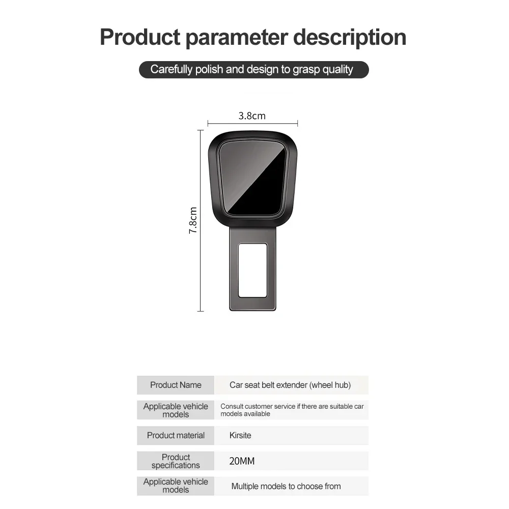1/2PCS Car Seat Belt Clip Extender Safety Seatbelt Lock Buckle Plug Thick Insert Socket Extender Safety Buckle For Tesla Porsche - Image 6