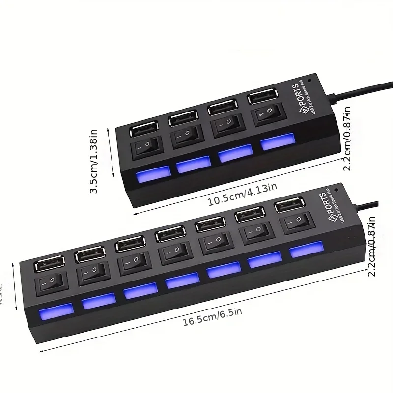 Expander Multi USB Splitter Multiple Extender with LED Lamp Switch for PC Laptop High Speed 4/7 Ports USB HUB 2.0 Adapter - Image 6