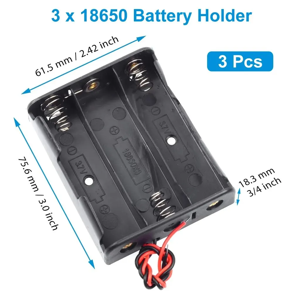 3pcs 18650 Battery Holder Box 1 Slot 3.7V Battery Storage Case 1/2/3/4 Cell Plastic Container with Connect Black Red Wires - Image 8