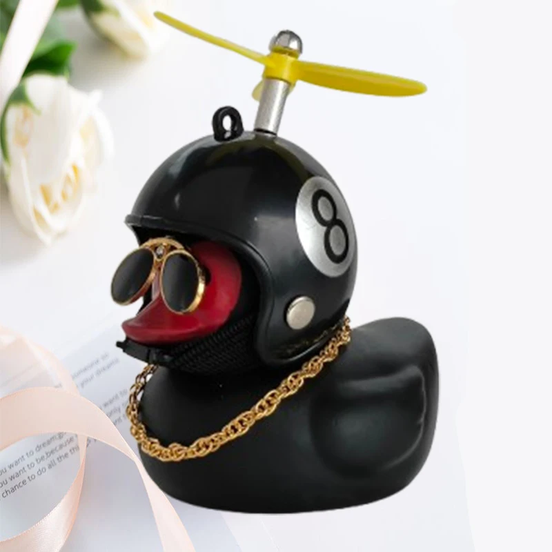 Car Duck With Helmet Broken Wind Pendant Small Yellow Duck Road Bike Motor Helmet Riding Cycling Accessories Without Lights - Image 10
