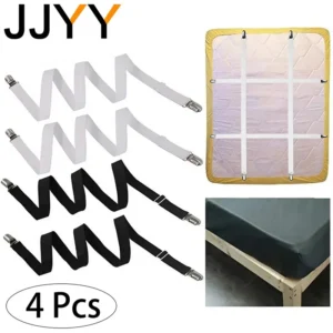 4PCS Double Clip Sheet Fasteners - Versatile Sheet Clips for Bed Sheets and Sofa Covers with Non-slip Adjustment