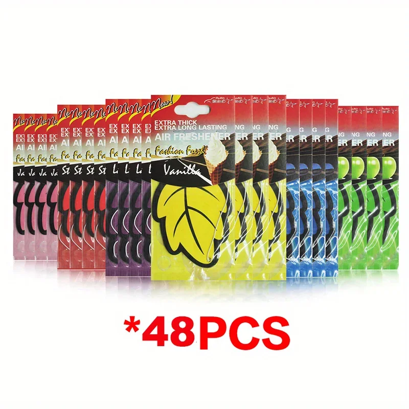3-60pcs Car Air Freshener Natural Scented Tea Paper Auto Hanging Vanilla Perfume Fragrance Leaf Shape Car Accessories Interior - Image 12