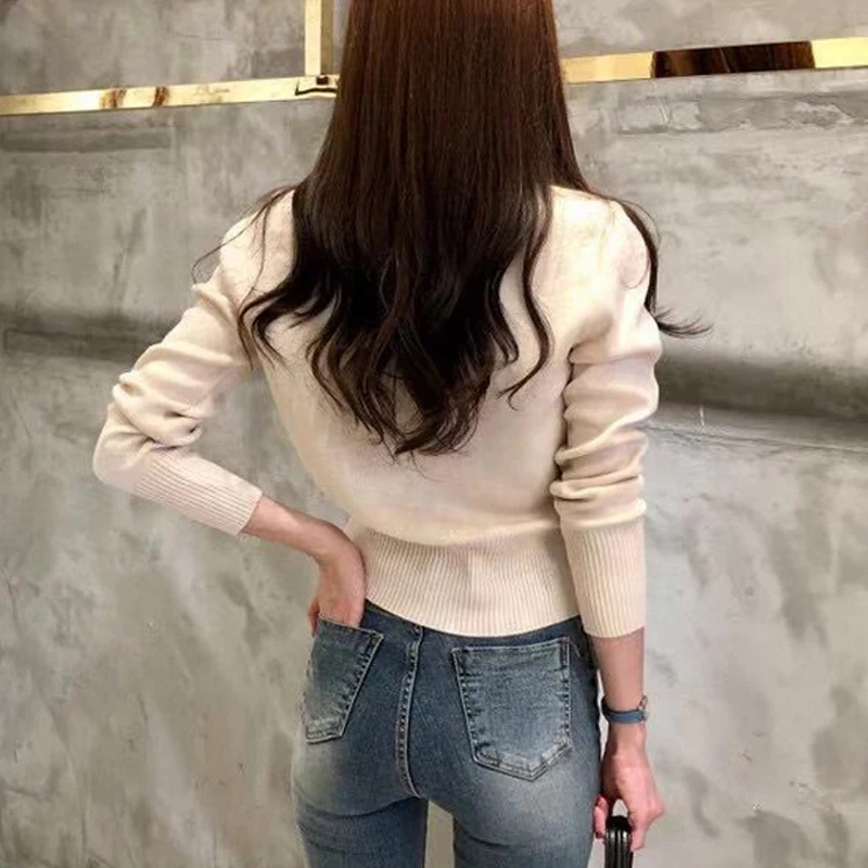 2025 Autumn Long Sleeve Fashion Women Cardigans Sweater Knitted Coat Short Casual Single Breasted Korean Slim Chic Ladies Tops - Image 6