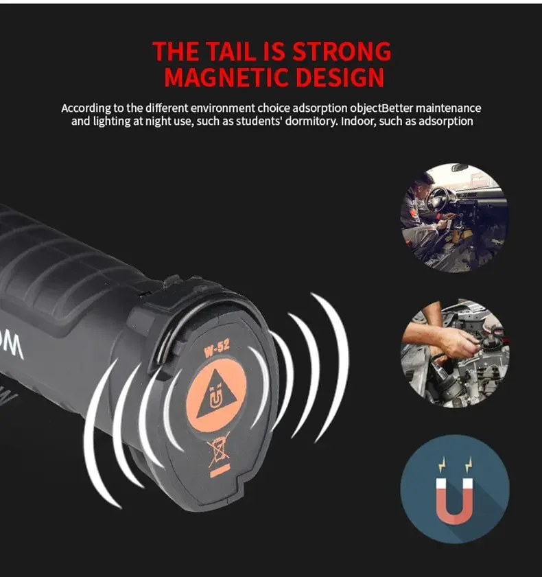 Folding LED Work Light Portable Spotlight with Magnetic Base Clip USB Charging Repair Torch Movable Work Light Flashlight - Image 4