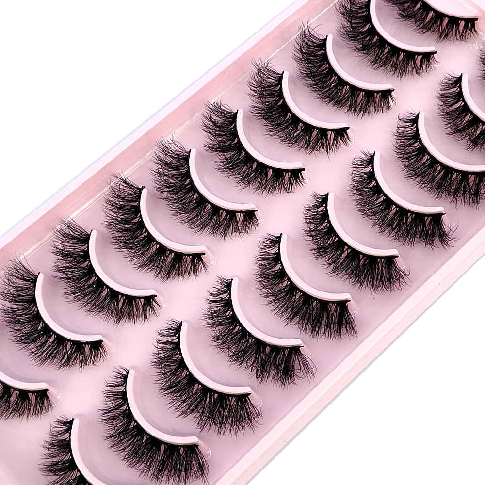 10 Pairs Faux Mink Eyelashes Handmade False Eyelashes Natural Nude Makeup Simulation Cross Messy Eye 3D Curly Eyelashes - Image 12