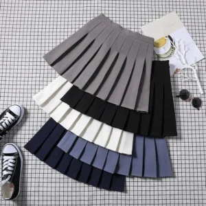 100-crotch Women Spring Summer Jk White A- crotch High-waist Short Skirt Autumn Winter Plaid Half-skirt