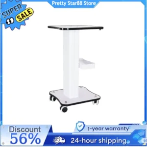 SPA Beauty Storage Beauty Salon Stand Rolling Trolley Cart Equipment Machine Holder Organizer 3 Tier 3.8KG with Push Handle