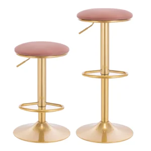 WOLTU 2PCS Ergonomic Bar Stools with Footrest 360° Swivel Dining Stool Height-Adjustable Counter Stool for Kitchen Bistro Cafe