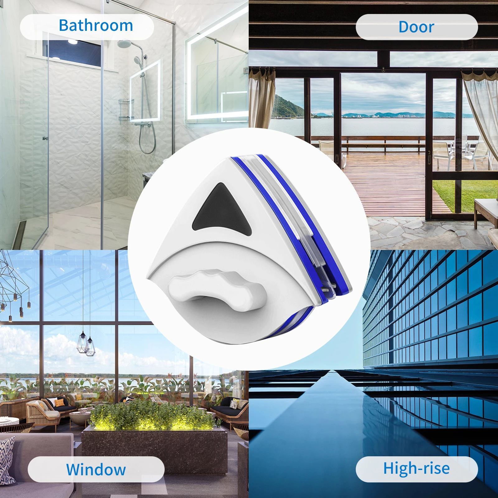 2024 Household Office Special Window Cleaner Magnetic Glass Window Cleaning Tool Automatic Water Discharge Double-layer Wiper - Image 2