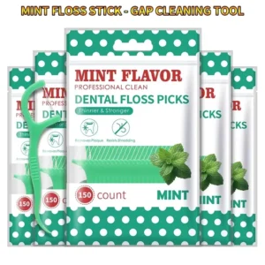 300pcs Mint Flavored Adult Dental Floss Picks Ultra-Fine Flossing Sticks Portable Toothpick Thread for Home And Travel Dental