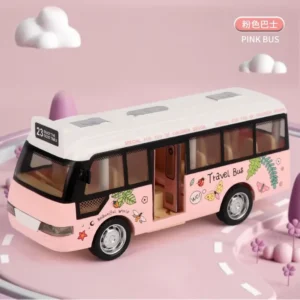 School Bus Toys Cars Die Cast Plastic Little Cars City Bus With Sound And Light Up Friction Powered Cars Play Toys Gift For Kids