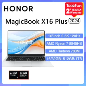 HONOR MagicBook X16 Plus 2024 Laptop AMD Ryzen R7 8845HS 16GB 32GB 1TB 16"Inch 2.5K 120Hz Notebook Ultrabook Computer PC BRI-721