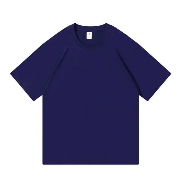 100% Cotton Men's Women Summer T-shirt Loose Short-sleeved Casual Basic T-Shirt Round Neck Solid Color Breathable Unisex Tops - 图片 12