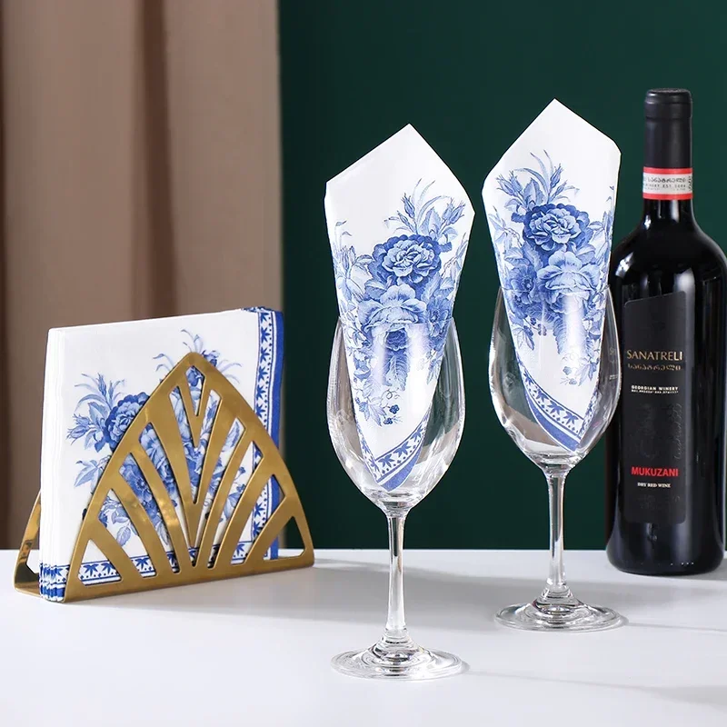 20pcs/Pac 33*33cm 2-Ply New Chinese Colourful Napkins Blue Printed Paper Napkins Wedding Paper Butterfly Bone Bart Paper - Image 3