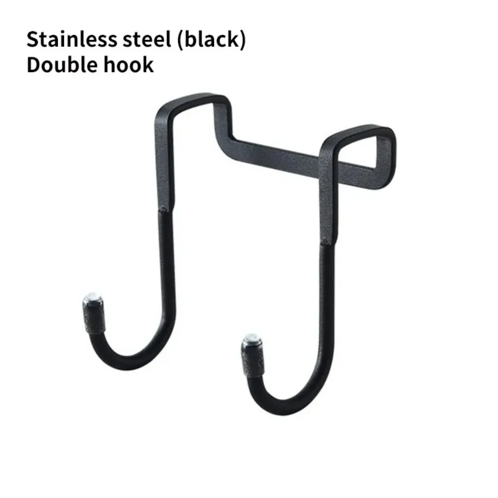 Stainless Steel Double S Hook Free Punch Wall Hanging Bathroom Kitchen Door S Hook Towel Storage Rack - Image 8