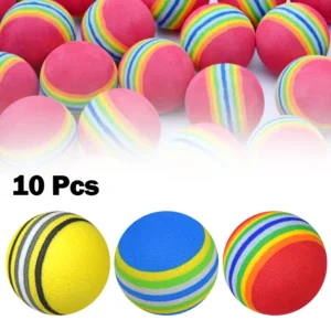 10x Golf Swing Training Foam Balls Indoor Practice Rainbow Sponge Balls Flexible Soft Golf Practice Ball Training Aid Accessory