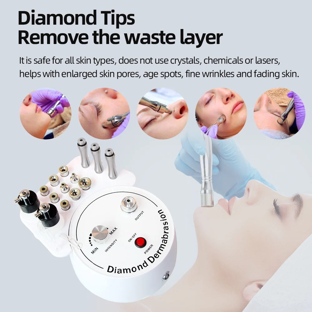 AOKO 3 in 1 Diamond Microdermabrasion Beauty Machine Vacuum Suction Tool Water Spray Facial Moisten Face Exfoliate Skin Peeling - Image 2