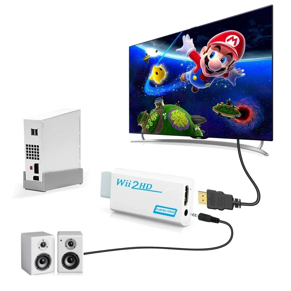 Full HD 1080P Wii To HDMI Compatible Converter Adapter Wii2HDMI Compatible Converter 3.5mm Audio for PC HDTV Monitor Display - Image 5