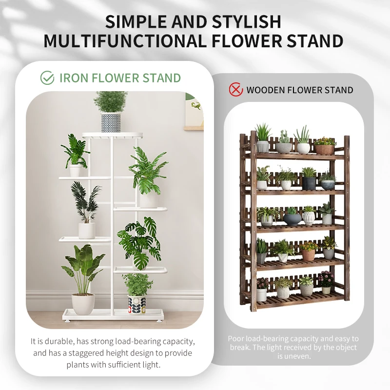 Plant stand Stand For Flowers Flower Stand Flowerpot Organizer Iron 4/5/6Layers Plant Holder Storage Shelf Pot Rack Organizer - Image 6