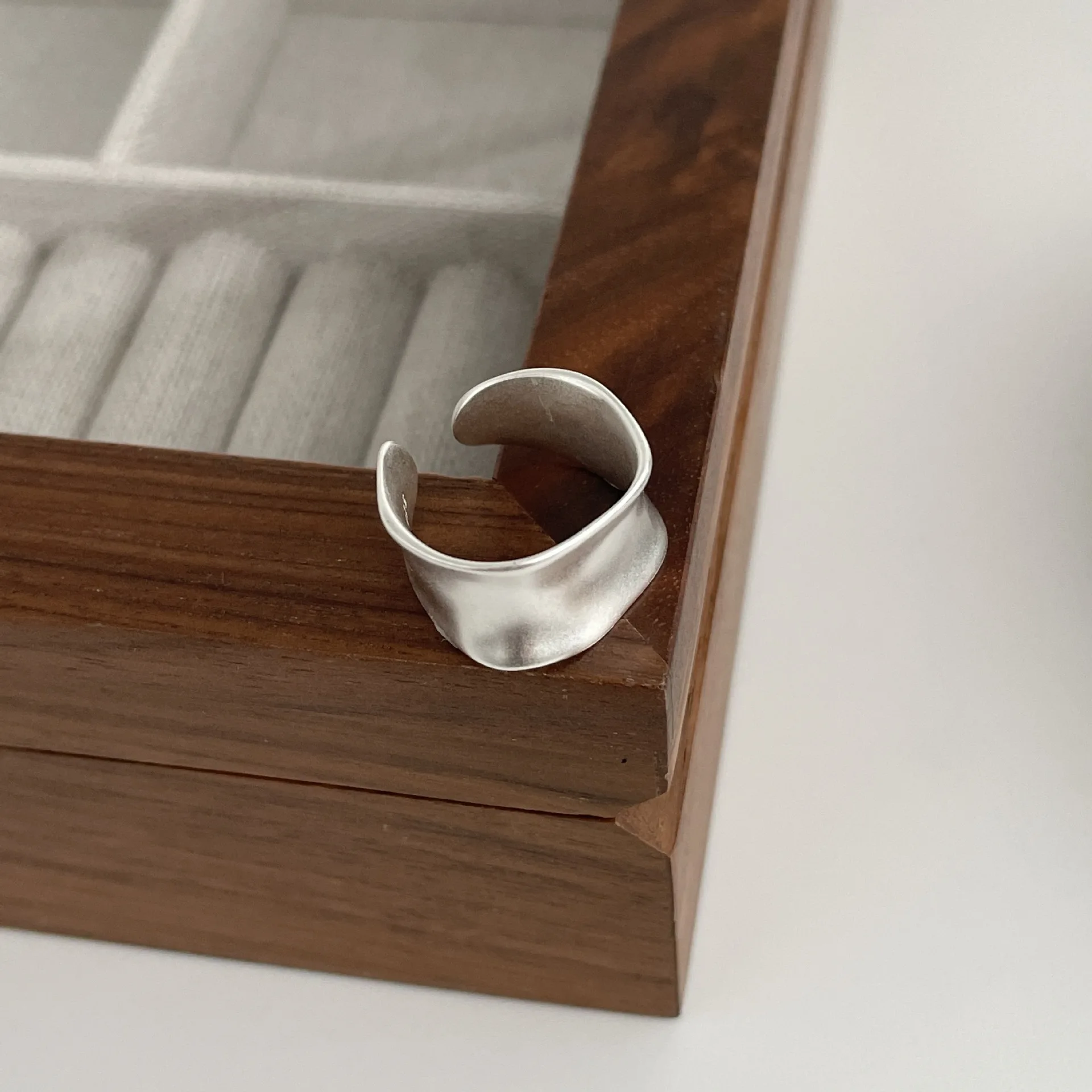 925 Sterling Silver Ring For Women Jewelry Wide Simple Open Vintage Handmade Ring Allergy For Party Birthday Gift - Image 6