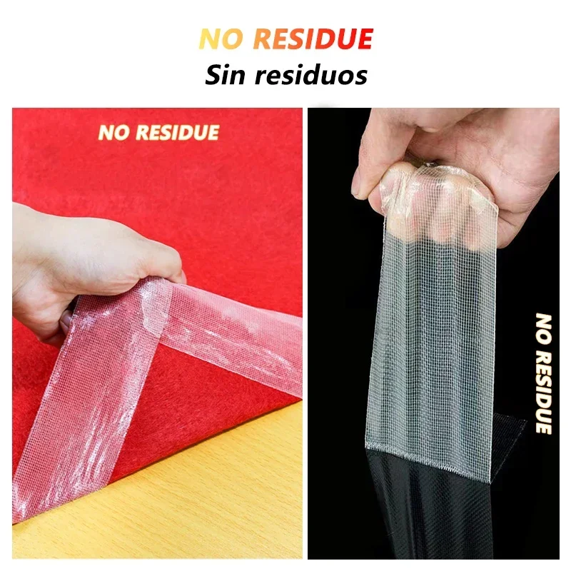 Super Thin Strong Fixation Double Sided Adhesive Tape Heavy Duty Translucent Mesh Waterproof Traceless Powerful Grid Carpet Tape - Image 4
