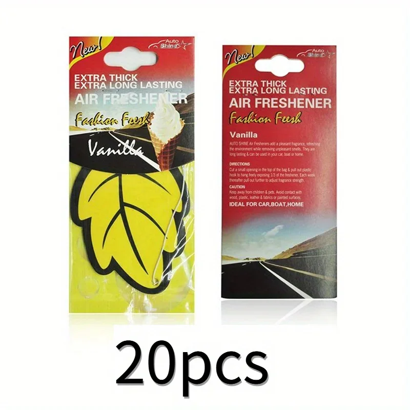 3-60pcs Car Air Freshener Natural Scented Tea Paper Auto Hanging Vanilla Perfume Fragrance Leaf Shape Car Accessories Interior - Image 7