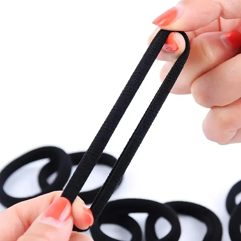 50/100pcs Black Hair Bands for Women Girls Hairband High Elastic Rubber Band Hair Ties Ponytail Holder Scrunchies Accessorie - Image 2