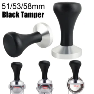 51mm/53mm/58mm Espresso Tamper Black Wood Handle Distributor Coffee Tampers Accessories Tools For 51/54/58mm Portafilters
