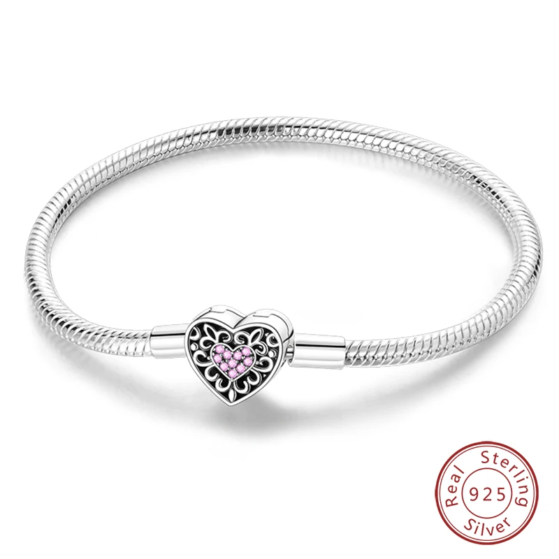 Bracelet Silver 925 Original 17-20CM Star Moon Sun Four Leaf Clover Green Zircon Bracelets Fit DIY Charms Birthday Jewelry Gifts - Image 61