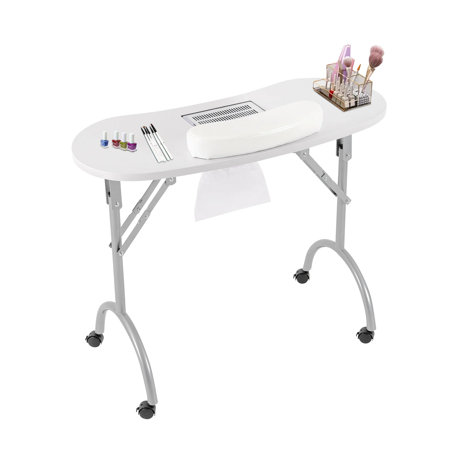 Folding Manicure Table Manicure Table with Suction 90 x 40 x 72.5 cm with Drawer Portable Nail Table Nail Care - Image 6