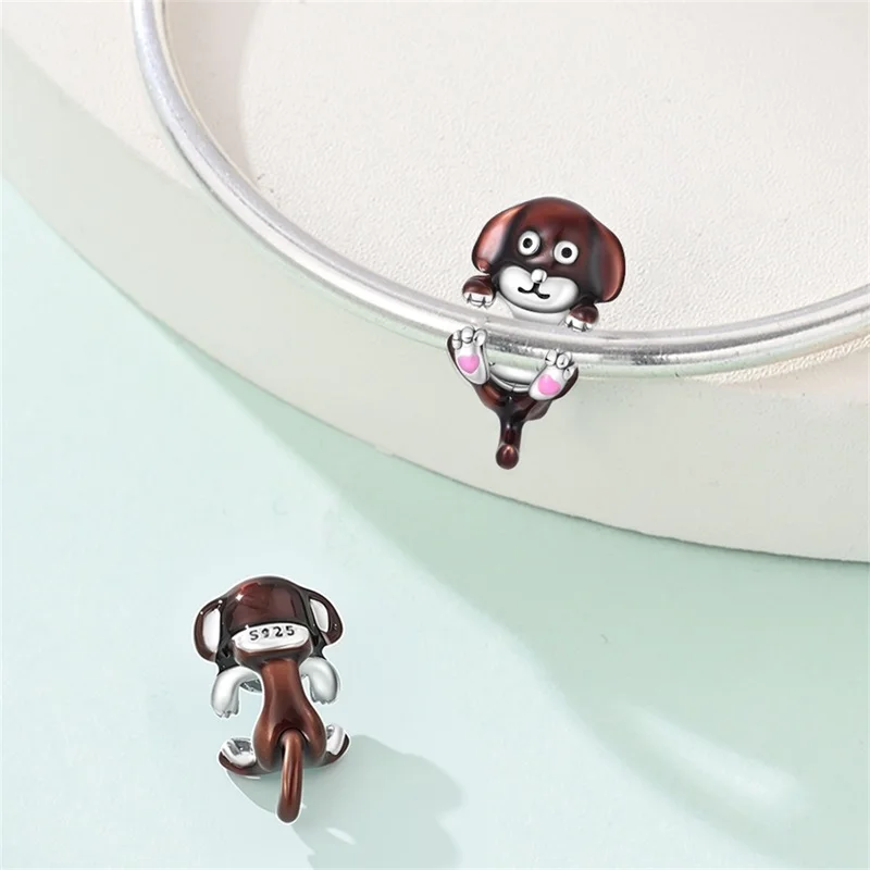 Original 925 Sterling Silver Charms Beads Cute Cat Dog Tiger Koala Animal Charm Pendant For Women Fine DIY Birthday Jewelry Gift - Image 2