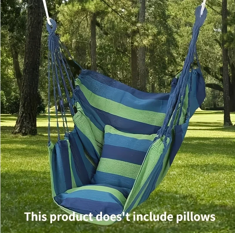 Portable Outdoor Camping Hammock Chair , Sturdy Cotton Fabric Swing Chair for Home, Bedroom,Durable Hanging Swing Seat - Image 6